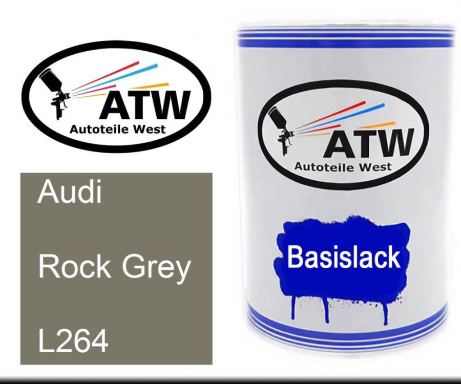 Audi, Rock Grey, L264: 500ml Lackdose, von ATW Autoteile West.